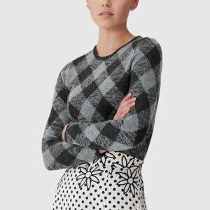 Keepsake Knit Argyle Sweater Top